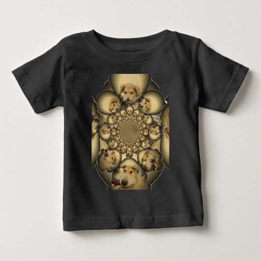 T-shirt Pour Bébé Puppy Kaleidoscope Art Print (Devant)
