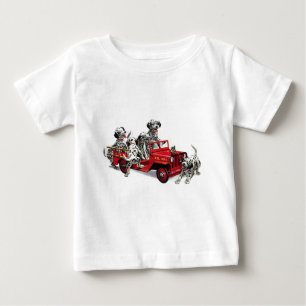 T-shirt Pour Bébé Pups dalmate avec camion-feu