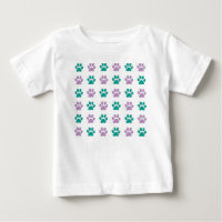 Purple and teal puppy paw prints