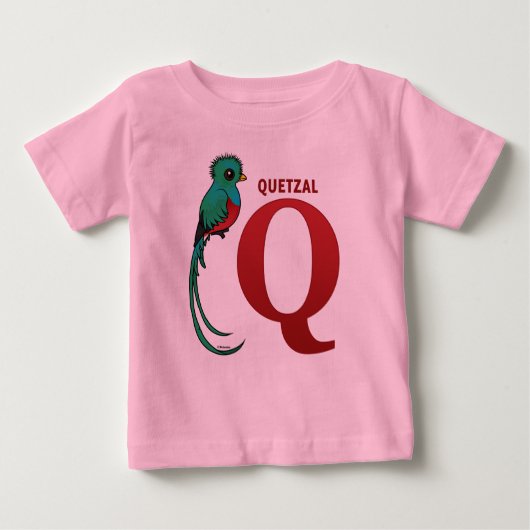 T-shirt Pour Bébé Q pour Quetzal (Devant)