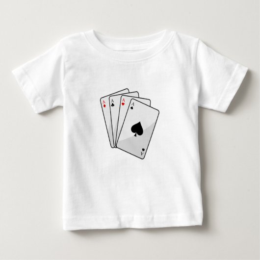 T-shirt Pour Bébé Quadruplets Aces Poker cartes à Poker (Devant)