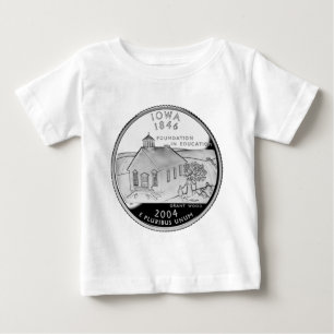 T-shirt Pour Bébé Quartier d'État de l'Iowa Reverse Side Faux
