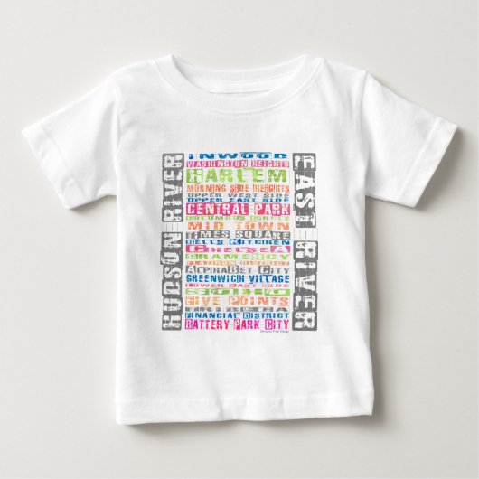 T-shirt Pour Bébé Quartiers NYC Arc-en-ciel (Devant)