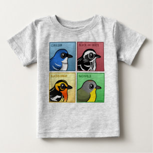 T-shirt Pour Bébé Quatre fauvettes de couleur