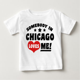 T-shirt Pour Bébé Quelqu'Un À Chicago M'Aime