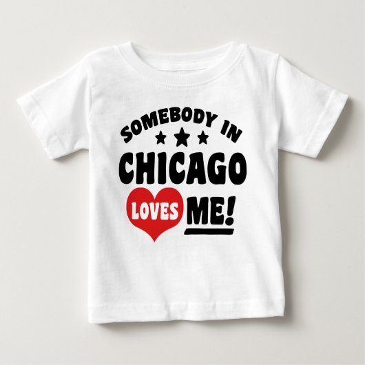 T-shirt Pour Bébé Quelqu'Un À Chicago M'Aime (Devant)