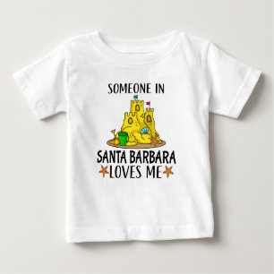 T-shirt Pour Bébé Quelqu'un à Père Noël Barbara m'aime