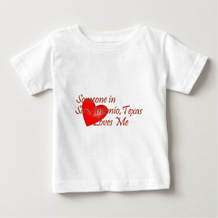 T-shirt Pour Bébé Quelqu'un à San Antonio le Texas m'aime