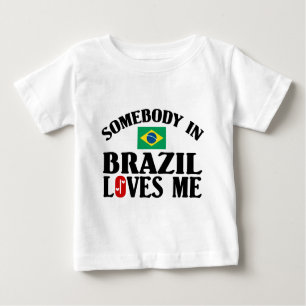 T-shirt Pour Bébé Quelqu'Un Au Brésil M'Aime