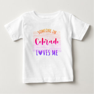 T-shirt Pour Bébé Quelqu'Un Au Colorado M'Aime Carte T-shirt Bébé