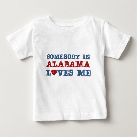 T-shirt Pour Bébé Quelqu'un en Alabama m'aime (Devant)