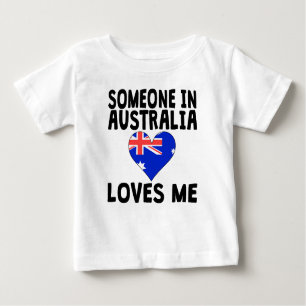 T-shirt Pour Bébé Quelqu'un en Australie m'aime