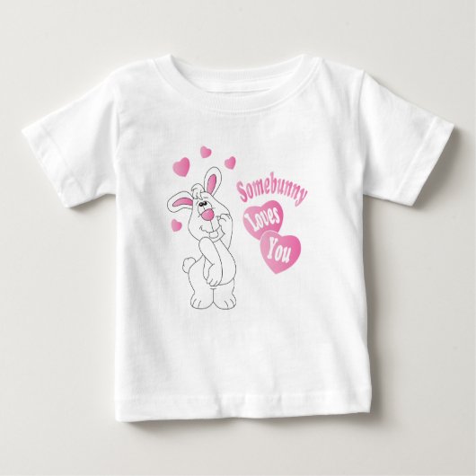 T-shirt Pour Bébé Quelqu'un t'aime Bunny de Pâques (Devant)