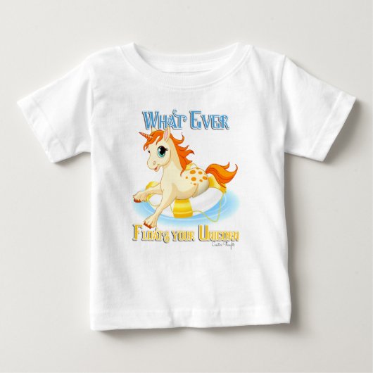 T-shirt Pour Bébé Quoi qu'il flotte votre licorne (Devant)