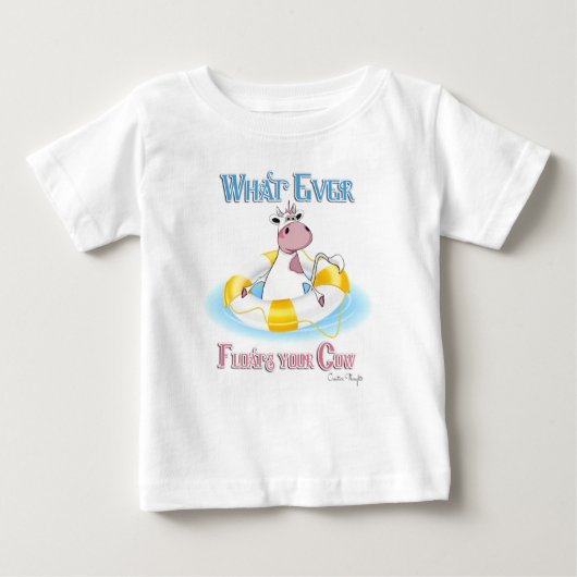 T-shirt Pour Bébé Quoi qu'il flotte votre vache 2 (Devant)