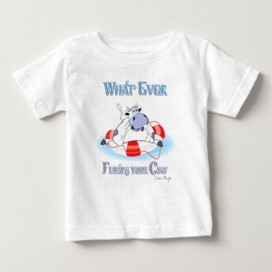 T-shirt Pour Bébé Quoi qu'il flotte votre vache 3 (Devant)
