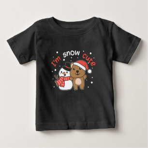 T-shirt Pour Bébé Quokka Je suis Snow Cute Snowman Pun de neige