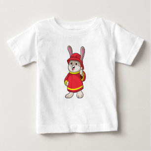 T-shirt Pour Bébé Rabbit comme pompier avec casque