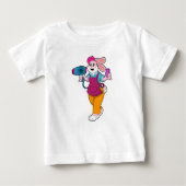T-shirt Pour Bébé Rabbit en coiffeur avec sèche-cheveux & peigne (Devant)