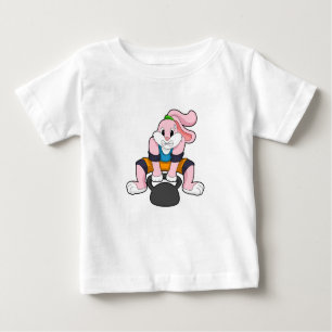 T-shirt Pour Bébé Rabbit en forme avec Dumbbell.PNG