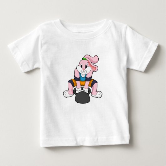 T-shirt Pour Bébé Rabbit en forme avec Dumbbell.PNG (Devant)