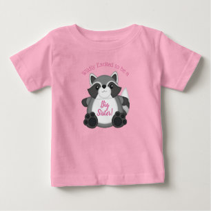 T-shirt Pour Bébé Raccoon Baby shower rose