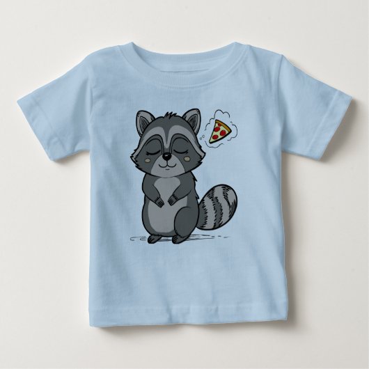 T-shirt Pour Bébé Raccoon Dream - Pizza ! (Devant)