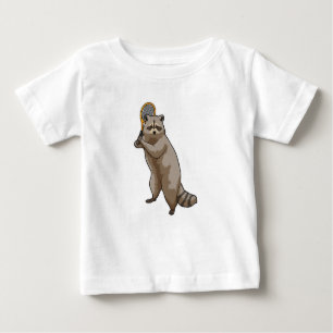 T-shirt Pour Bébé Racoon at Tennis with Tennis racket