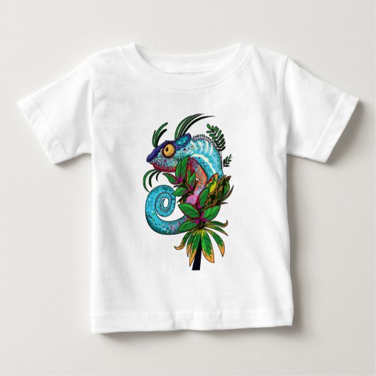 T-shirt Pour Bébé Rainbow Chameleon (Devant)