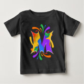 T-shirt Pour Bébé Rainbow Letter M Monogram Abstract (Devant)