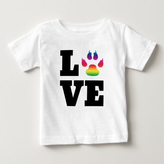 T-shirt Pour Bébé Rainbow paw (Devant)