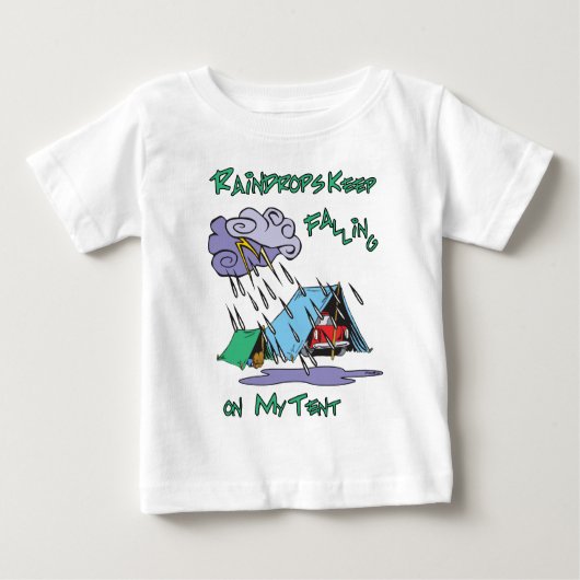 T-shirt Pour Bébé Raindrops Camping (Devant)