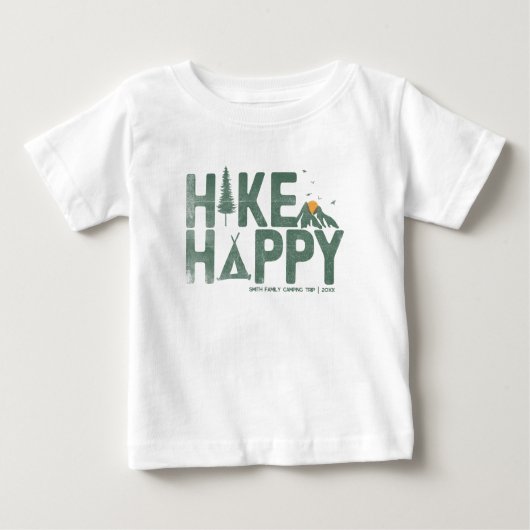 T-shirt Pour Bébé Randonnée Happy Camper Hiker Famille de Randonnées (Devant)