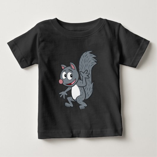 T-shirt Pour Bébé Ranger Rick | Écureuil gris (Devant)