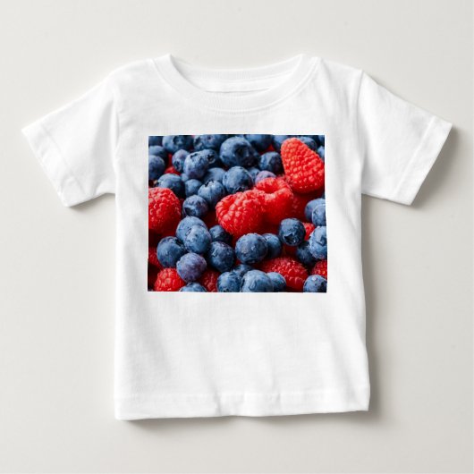 T-shirt Pour Bébé Raspberries et Blueberries (Devant)