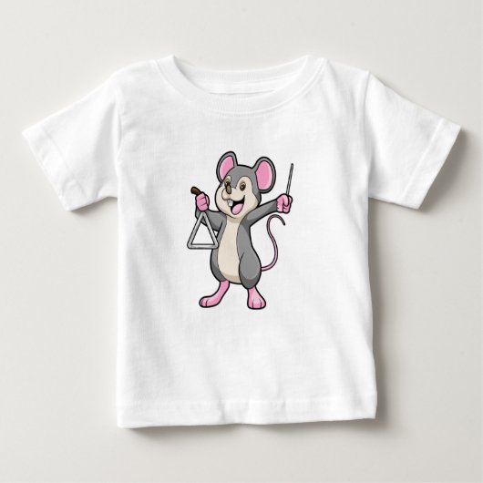 T-shirt Pour Bébé Rat à Musique avec Triangel (Devant)