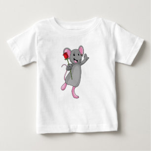 T-shirt Pour Bébé Rat avec fleur Rose