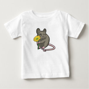 T-shirt Pour Bébé Rat avec fleurs jaunes