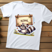 Raton laveur mignon avec plaque de nom personnalis