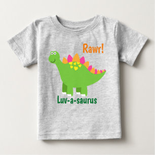 T-shirt Pour Bébé Rawr ! Dinosaure vert pour bébé garçon Luv-a-sauru