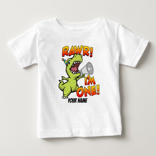 T-shirt Pour Bébé Rawr I'm One Dinosaur (Devant)