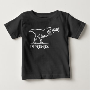 T-shirt Pour Bébé Rawr I'm Three -Rex 3e Birthday Dinosaur Shirt, 
