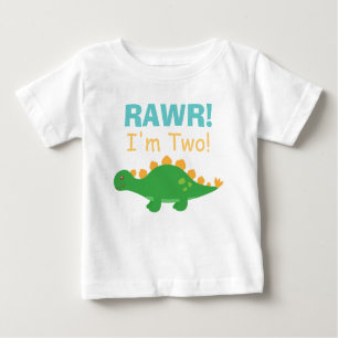 T-shirt Pour Bébé Rawr, j'ai deux ans, dinosaure mignon pour des
