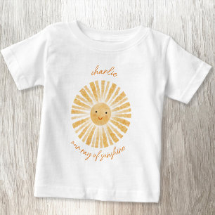 T-shirt Pour Bébé Rayon de soleil aquarelle personnalisé
