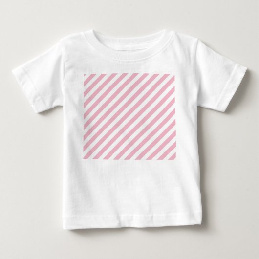 T-shirt Pour Bébé Rayures roses et blanches (Devant)