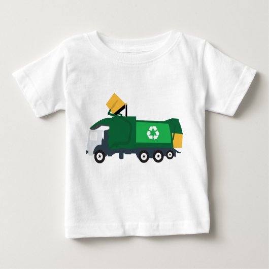 T-shirt Pour Bébé Recyclage Camion à ordures (Devant)