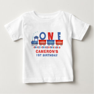 T-shirt Pour Bébé Red Blue Chugga Chugga Train 1er anniversaire