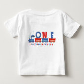 T-shirt Pour Bébé Red Blue Chugga Chugga Train 1er anniversaire (Dos)