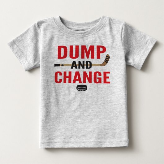 T-shirt Pour Bébé Red Dump and Change Hockey Baby (Devant)