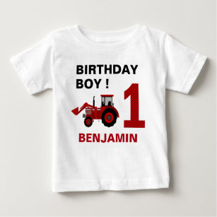 T-shirt Pour Bébé Red Farm Tractor 1er fête d'anniversaire